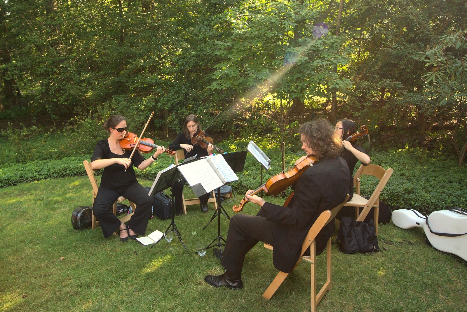 The string quartet, with one from Juilliard from Phil and Tania's Wedding, Short Hills, New Jersey, USA - 20th August 2011