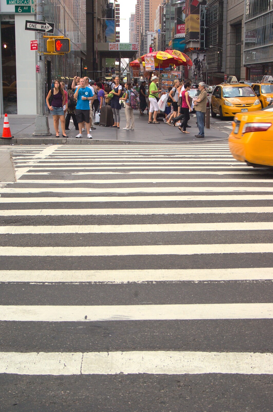Intersection crosswalk from A Manhattan Hotdog, New York, USA - 21st August 2011