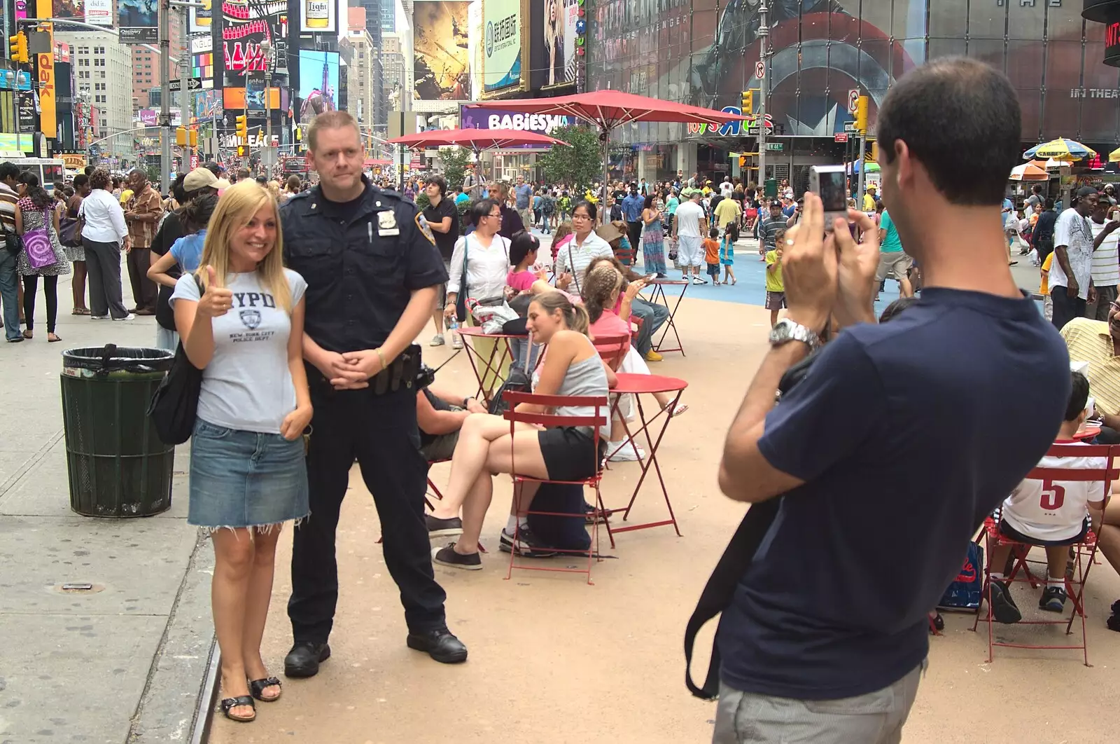 The NYPD are doing PR sessions, from A Manhattan Hotdog, New York, USA - 21st August 2011