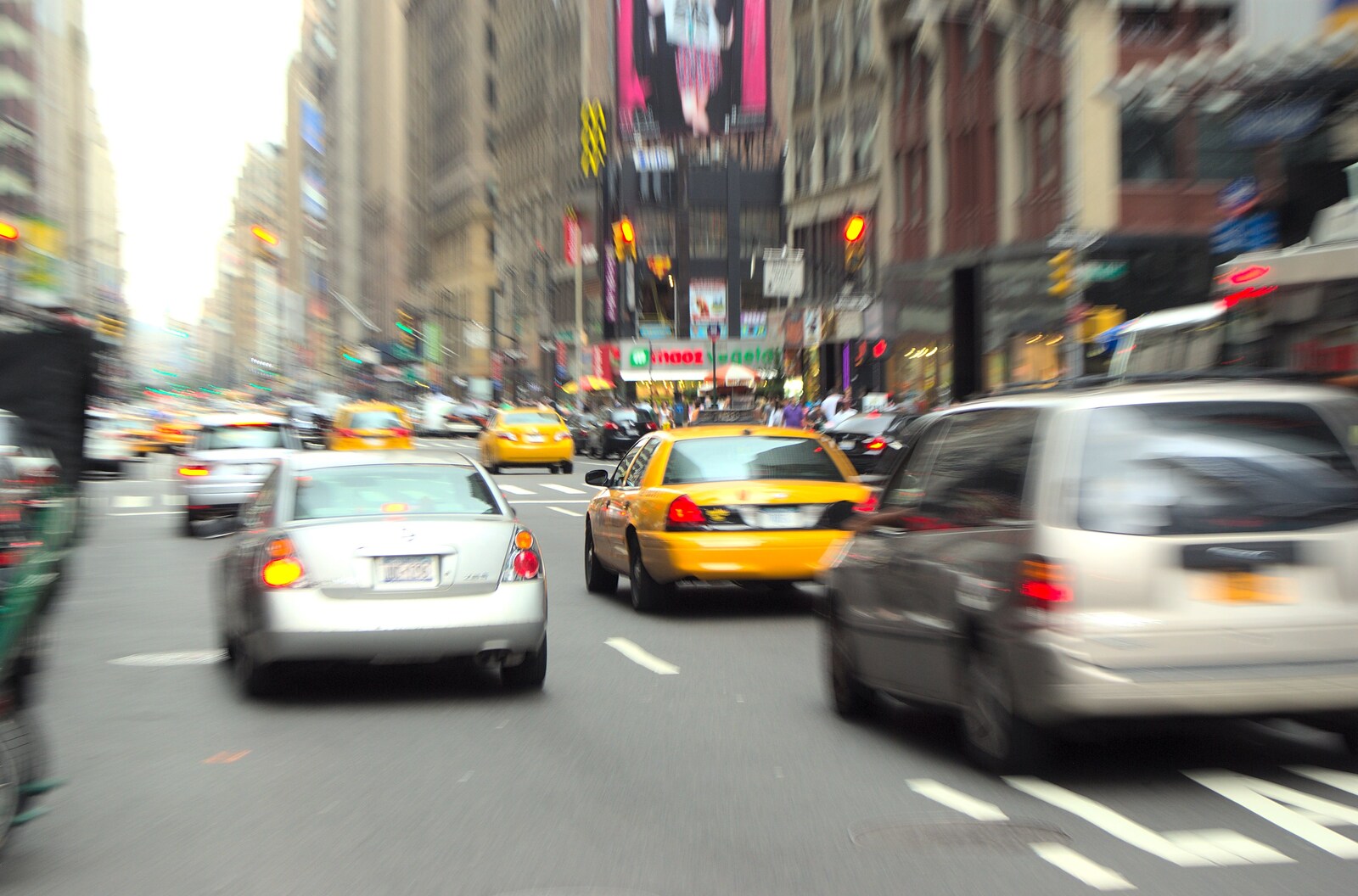 Traffic down 7th Avenue from A Manhattan Hotdog, New York, USA - 21st August 2011