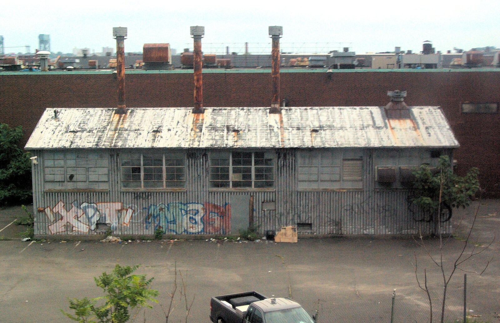 A derelict tin building from A Manhattan Hotdog, New York, USA - 21st August 2011