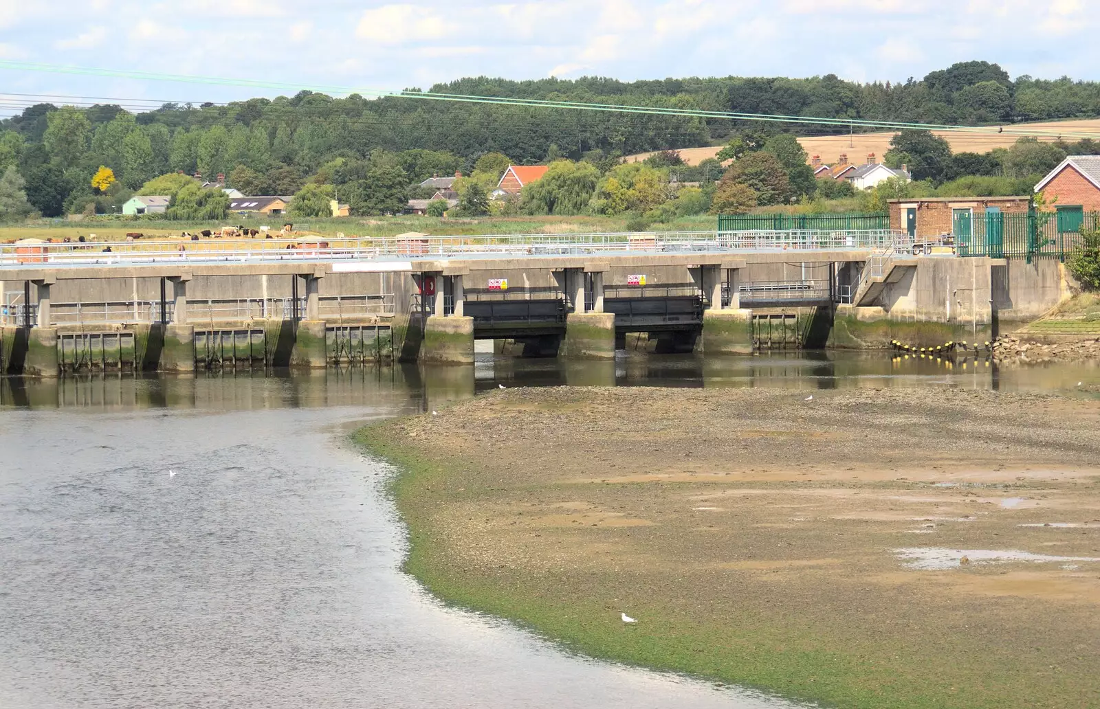 A sluice gate at Bramford, from A Manhattan Hotdog, New York, USA - 21st August 2011