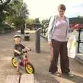 Fred trundles around, Railway Graffiti, Fred's Balance Bike, and Lydia Visits - London and Brome, Suffolk, 24th August 2011