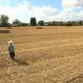 Fred roams the stubble field, Farmers' Market and Harvest Day, Diss and Brome, Norfolk and Suffolk - 10th September 2011