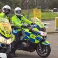 Teams of motorbike rozzers keep the road closed, The Tour of Britain, Brome, Suffolk - 17th September 2011