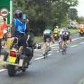 The first group head up the A140, The Tour of Britain, Brome, Suffolk - 17th September 2011