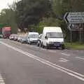 Traffic stacks up on the A140, The Tour of Britain, Brome, Suffolk - 17th September 2011