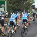 The big group heads up the A140 towards Diss, The Tour of Britain, Brome, Suffolk - 17th September 2011