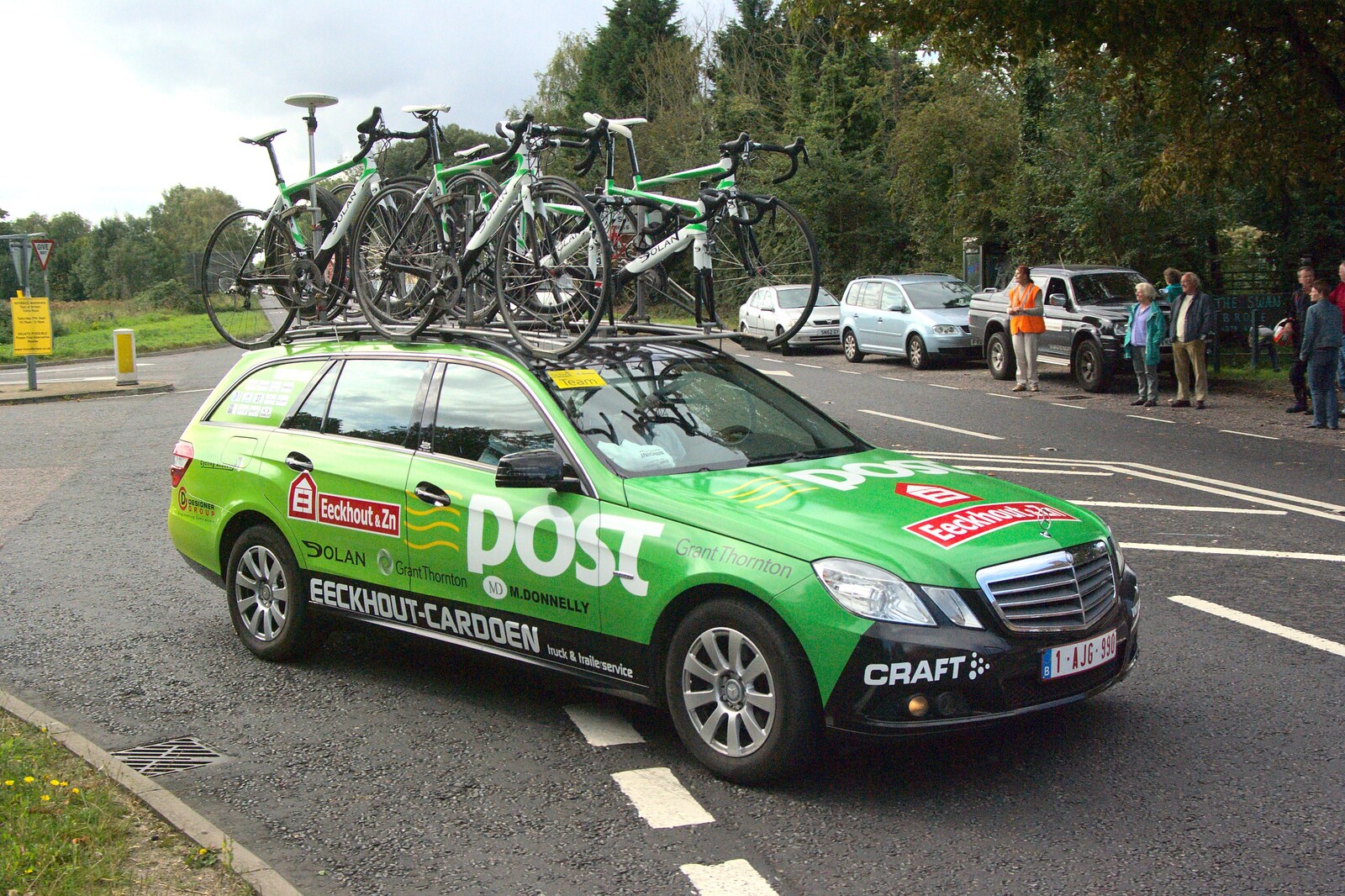 Support cars from all over Europe stream past from The Tour of Britain, Brome, Suffolk - 17th September 2011