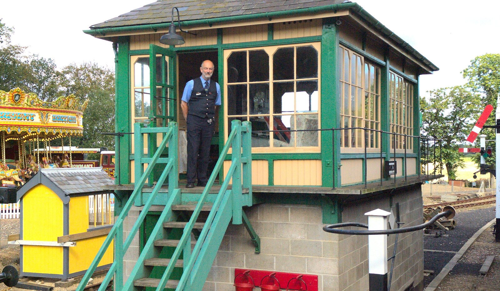 The signal box at Holt from The 1940s Steam Train Weekend, Holt, Norfolk - 18th September 2011