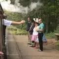 The train stops at Kelling Halt, The 1940s Steam Train Weekend, Holt, Norfolk - 18th September 2011