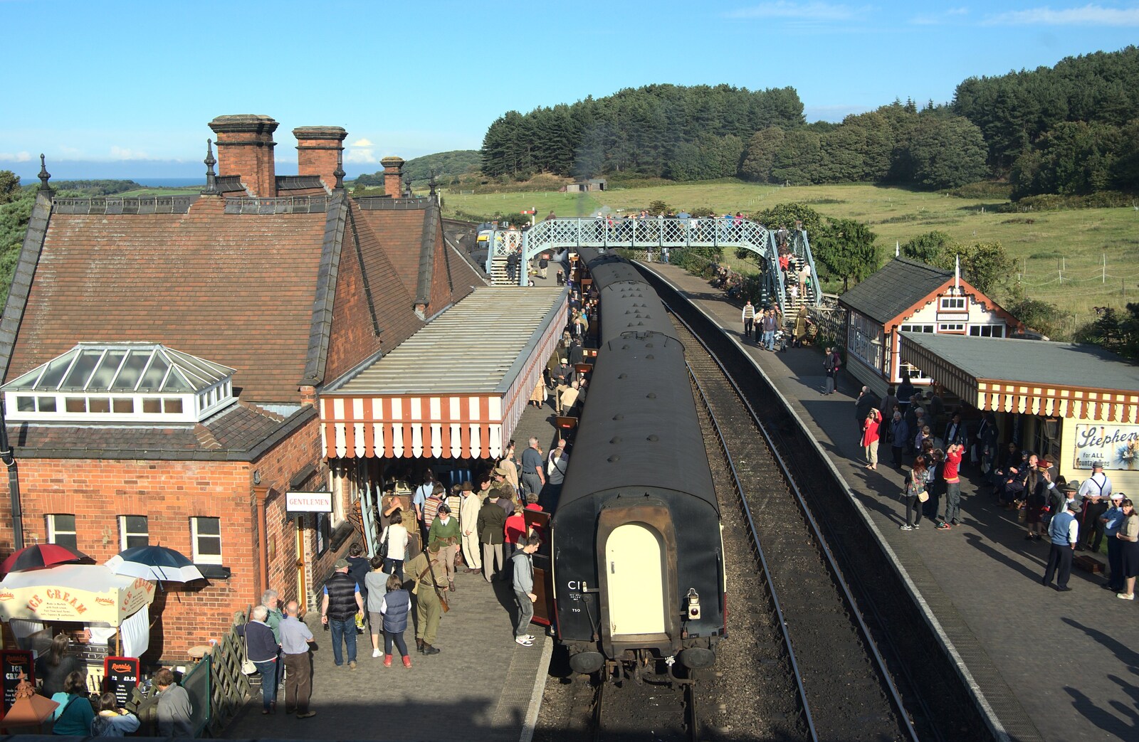 View from the bridge of Weybourne Station from The 1940s Steam Train Weekend, Holt, Norfolk - 18th September 2011