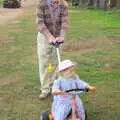 Amelia gets wheeled around by Grandad, The 1940s Steam Train Weekend, Holt, Norfolk - 18th September 2011