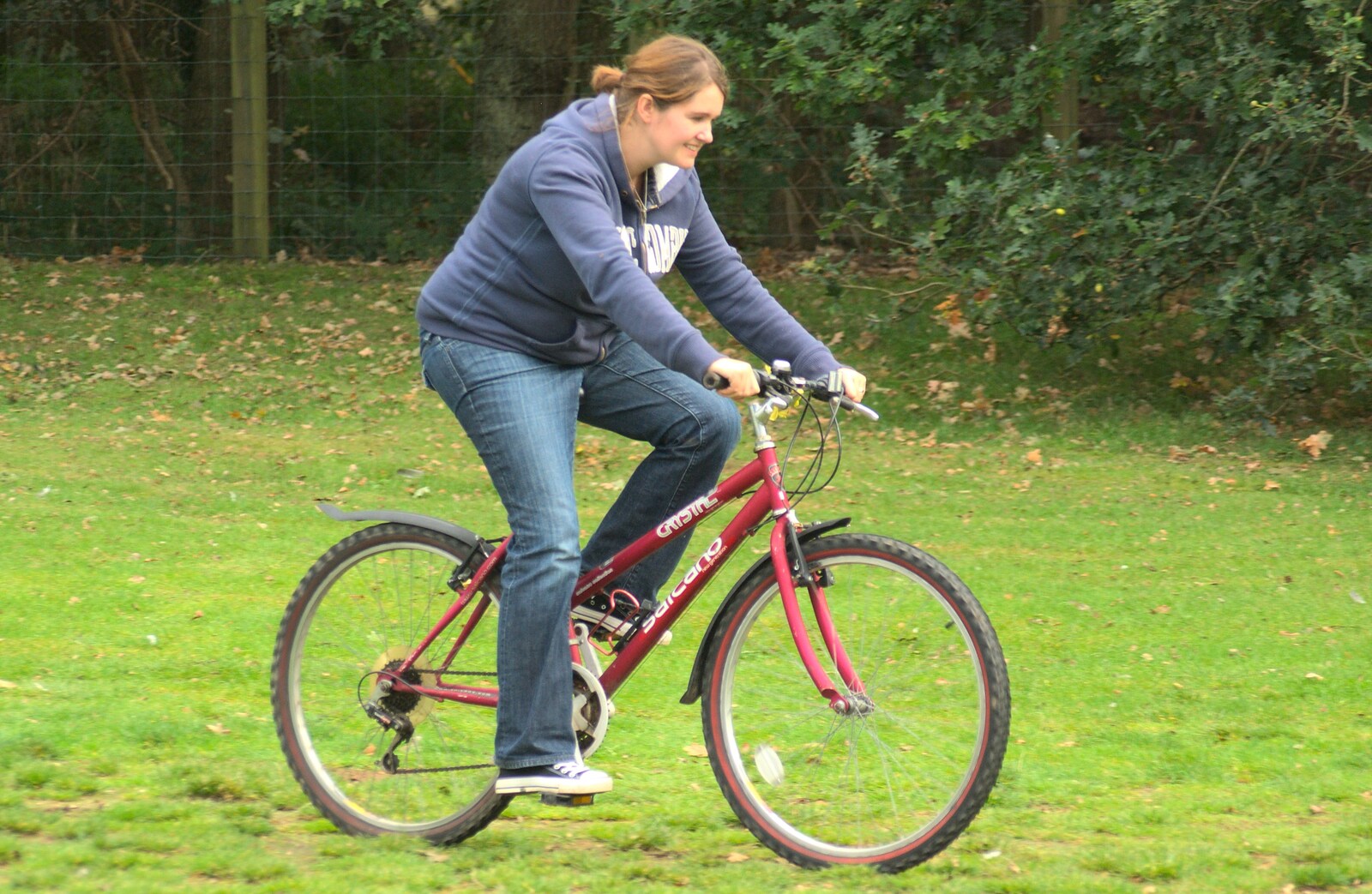 Isobel roams around on her bike from Fred's Birthday and Mildenhall Camping, Suffolk - 25th September 2011