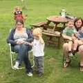 Hanging out near the picnic bench, Fred's Birthday and Mildenhall Camping, Suffolk - 25th September 2011