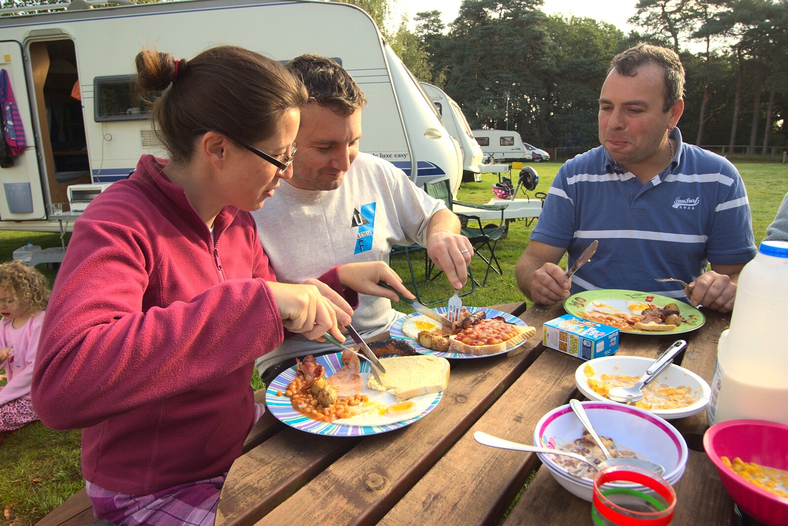 The traditional camping breakfast from Fred's Birthday and Mildenhall Camping, Suffolk - 25th September 2011