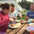 The traditional camping breakfast, Fred's Birthday and Mildenhall Camping, Suffolk - 25th September 2011