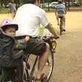 It's Amelia's first time on the back of a bike, Fred's Birthday and Mildenhall Camping, Suffolk - 25th September 2011