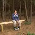 Isobel sits on a bench and ponders, Fred's Birthday and Mildenhall Camping, Suffolk - 25th September 2011