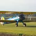 The Stearman comes in, Another Afternoon with Janie and Marinell the Mustangs, Hardwick, Norfolk - 16th October 2011