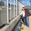 Doug and Ben wait by the 'debris wall', TouchType at Silverstone, Northamptonshire - 22nd October 2011