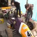 Chris and Ben inspect the damage, TouchType at Silverstone, Northamptonshire - 22nd October 2011