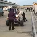 Paul's car is pushed off, TouchType at Silverstone, Northamptonshire - 22nd October 2011