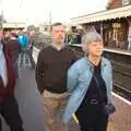 Alan, Benny and Gloria wait for the train, The CAMRA Norwich Beer Festival, St. Andrew's Hall, Norwich - 26th October 2011