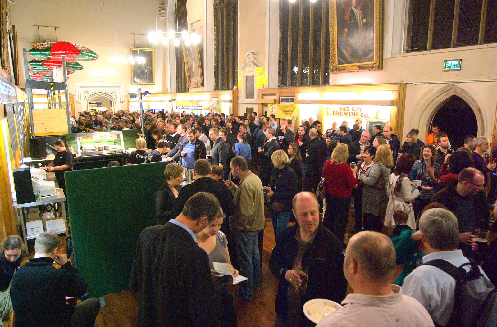 The assembled crowds in Blackfriars Hall from The CAMRA Norwich Beer Festival, St. Andrew's Hall, Norwich - 26th October 2011