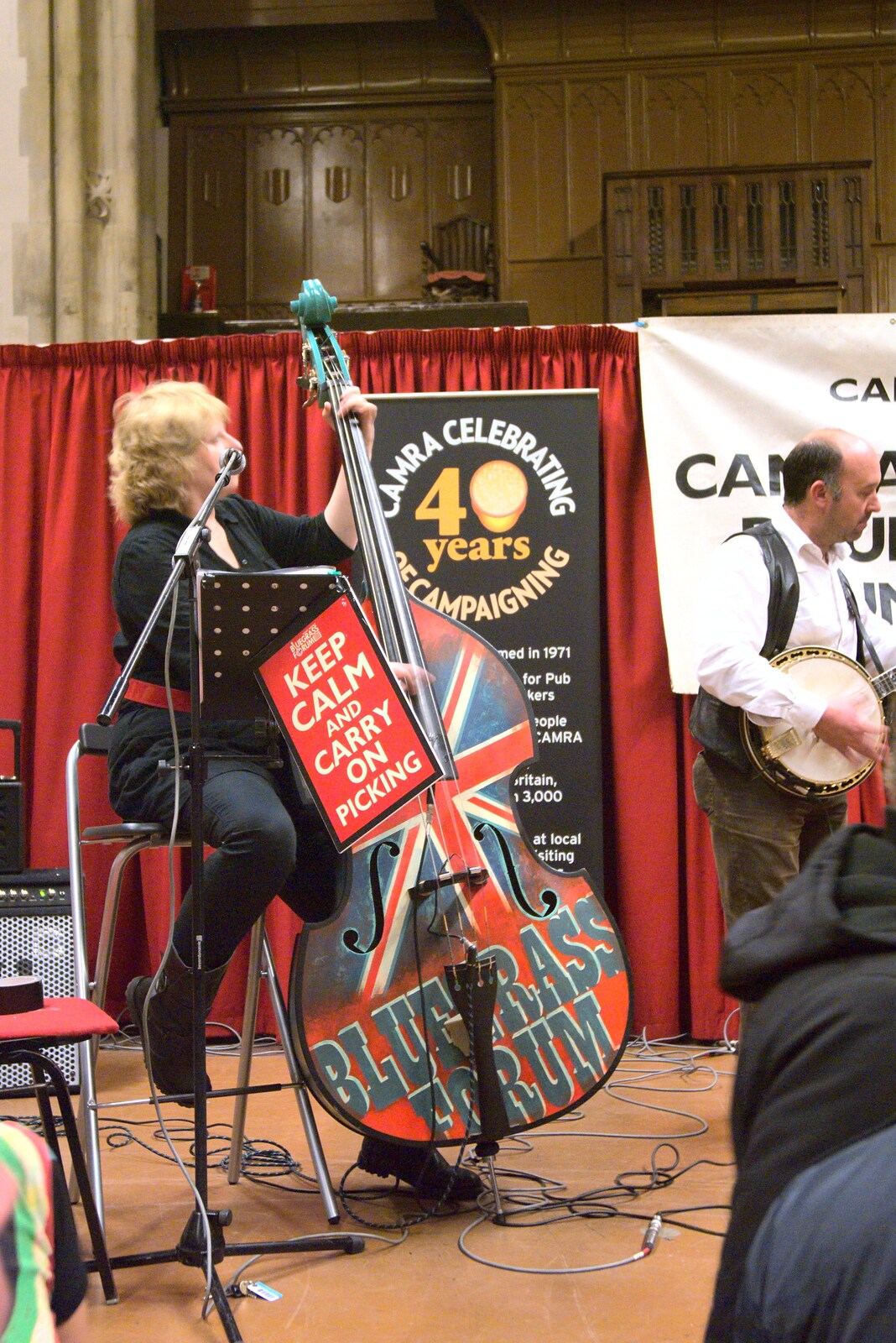 A patriotic Double Bass from The CAMRA Norwich Beer Festival, St. Andrew's Hall, Norwich - 26th October 2011