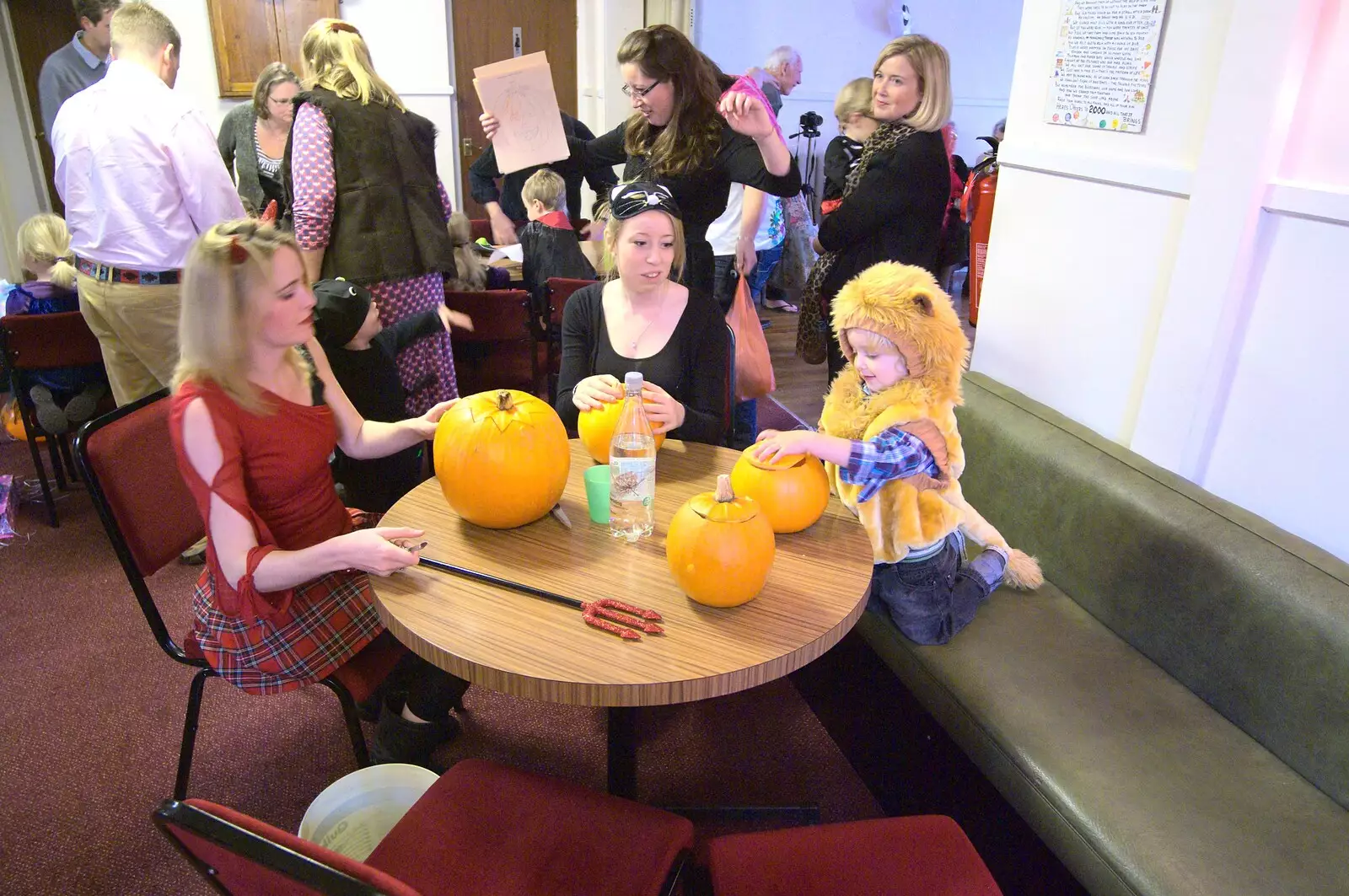 Fred carves a pumpkin, from Amelia's Birthday, Brome Village Hall, Suffolk - 29th October 2011