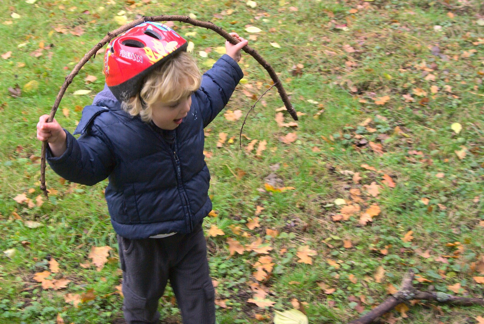 Fred's bendy stick from Autumn in Thornham Estate, Thornham, Suffolk - 6th November 2011
