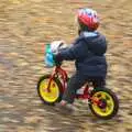 Fred speeds off on his bike, Autumn in Thornham Estate, Thornham, Suffolk - 6th November 2011