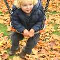 Fred on a swing, Autumn in Thornham Estate, Thornham, Suffolk - 6th November 2011