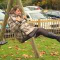 Isobel swings out, Autumn in Thornham Estate, Thornham, Suffolk - 6th November 2011