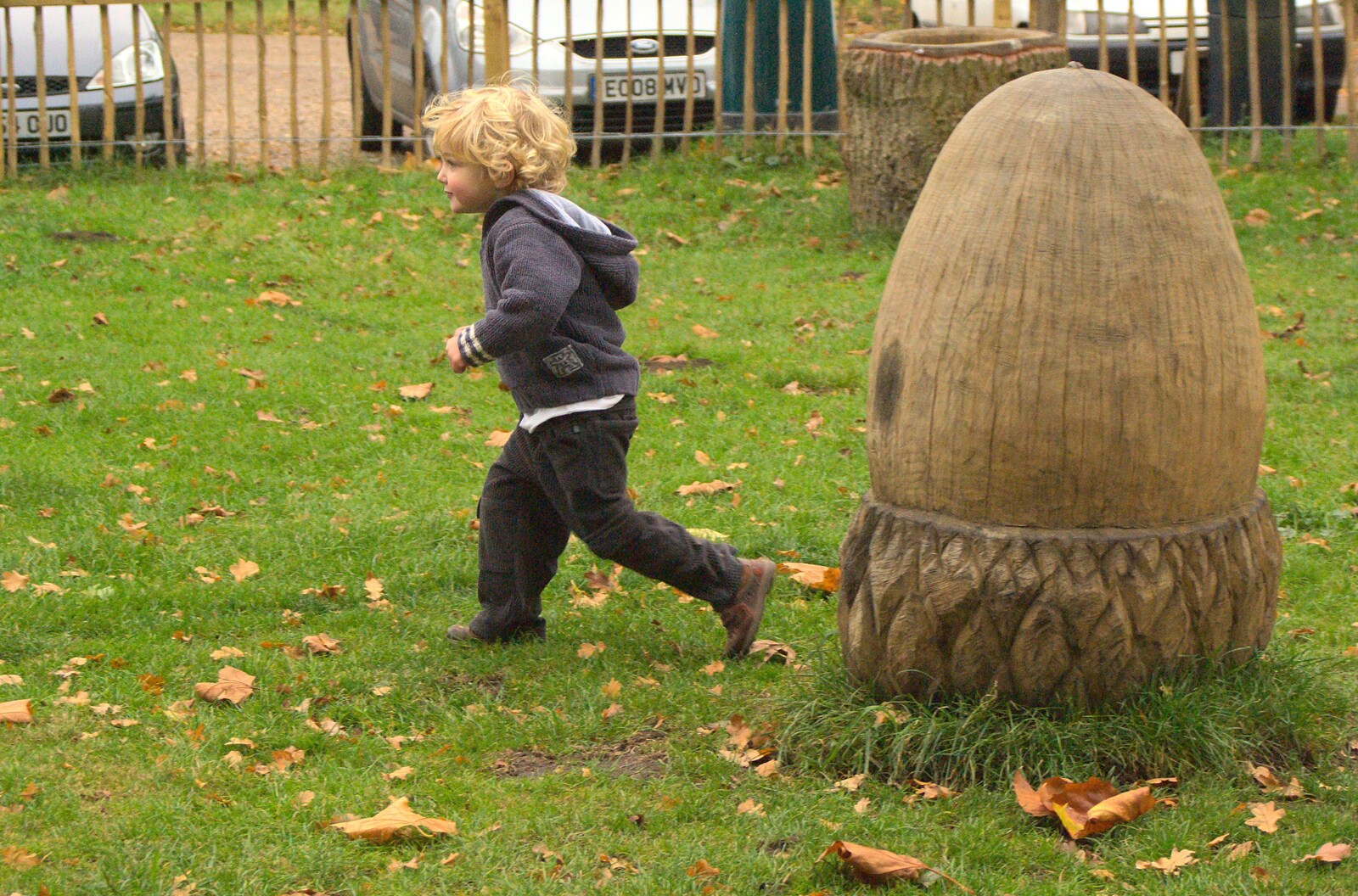 Fred legs it from Autumn in Thornham Estate, Thornham, Suffolk - 6th November 2011