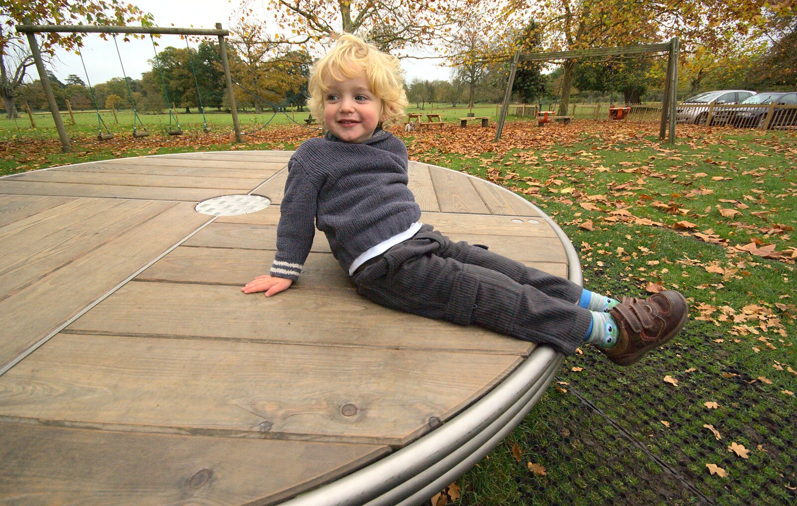 Fred spins around from Autumn in Thornham Estate, Thornham, Suffolk - 6th November 2011