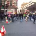 Protestors start running up Old Broad Street, London Demonstration and a November Miscellany, London and Brome, Suffolk - 12th November 2011