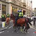 Police horses follow the protestors up the road, London Demonstration and a November Miscellany, London and Brome, Suffolk - 12th November 2011