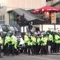 Massed lines of police cordon off the street, London Demonstration and a November Miscellany, London and Brome, Suffolk - 12th November 2011