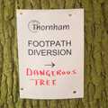 The footath is diverted by a 'dangerous tree', The NCT Sale and a Walk in the Woods, Bressingham and Thornham, Norfolk and Suffolk - 27th November 2011