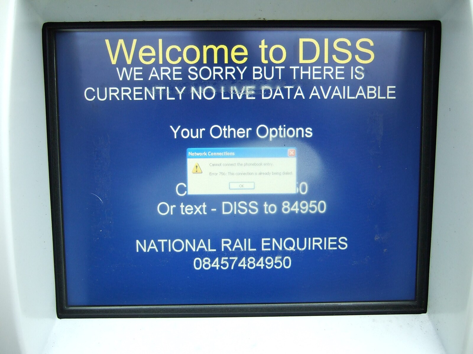 National Express East Anglia's system is bust  from TouchType does Nandos, Southwark Arches, London - 29th November 2011