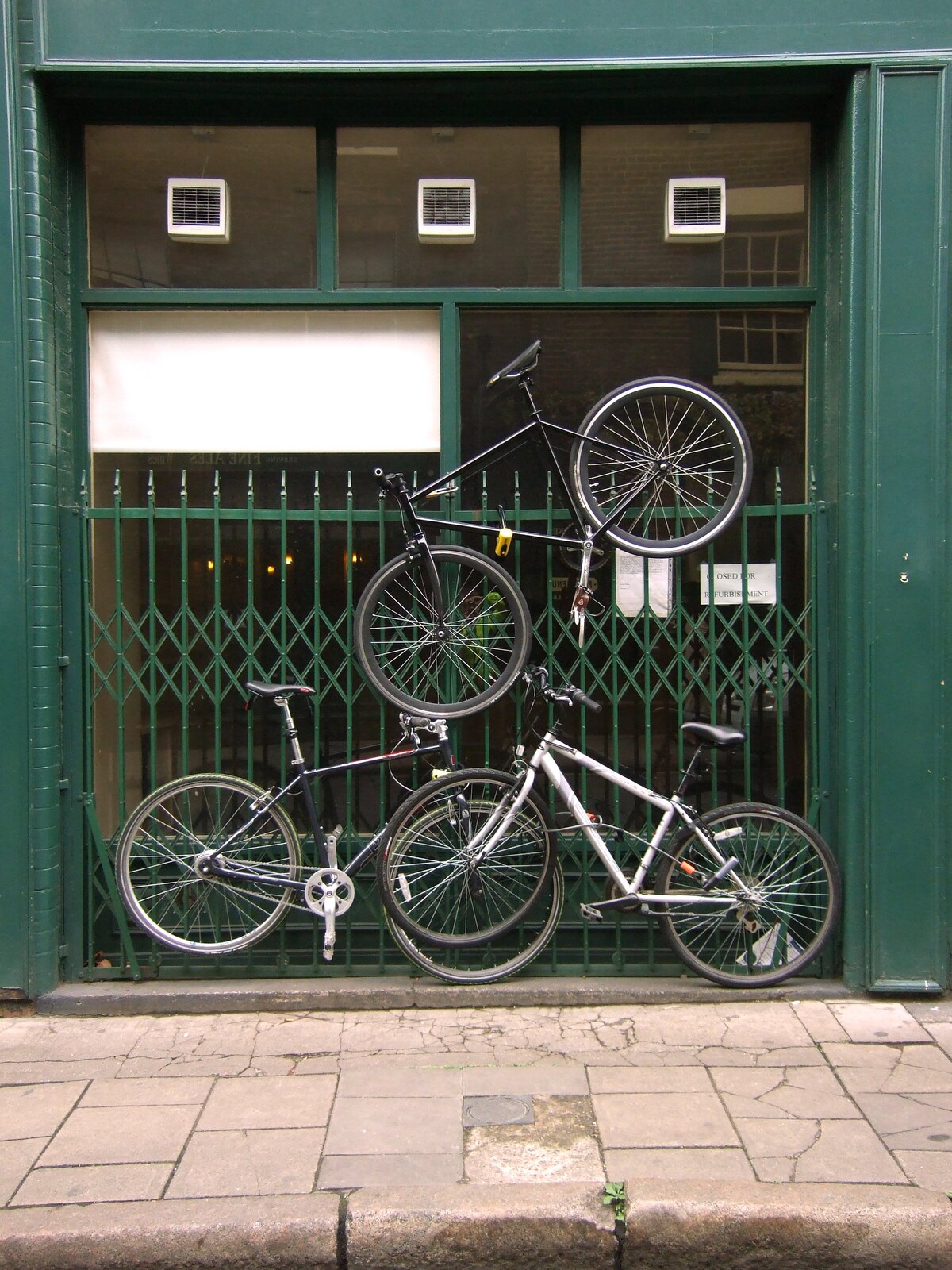 An interesting way of parking bikes from TouchType does Nandos, Southwark Arches, London - 29th November 2011