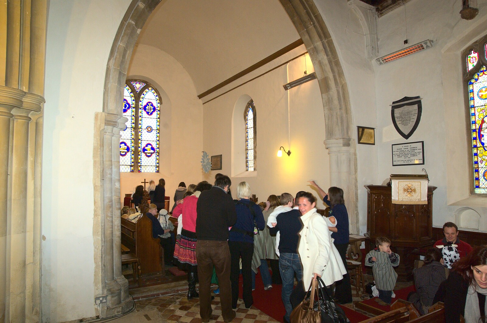 In St. Peter's church from Fred's First Nativity, St. Peter's Church, Palgrave, Suffolk - 8th December 2011