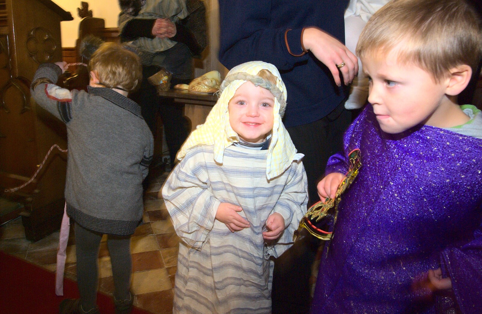 Fred in his towel from Fred's First Nativity, St. Peter's Church, Palgrave, Suffolk - 8th December 2011