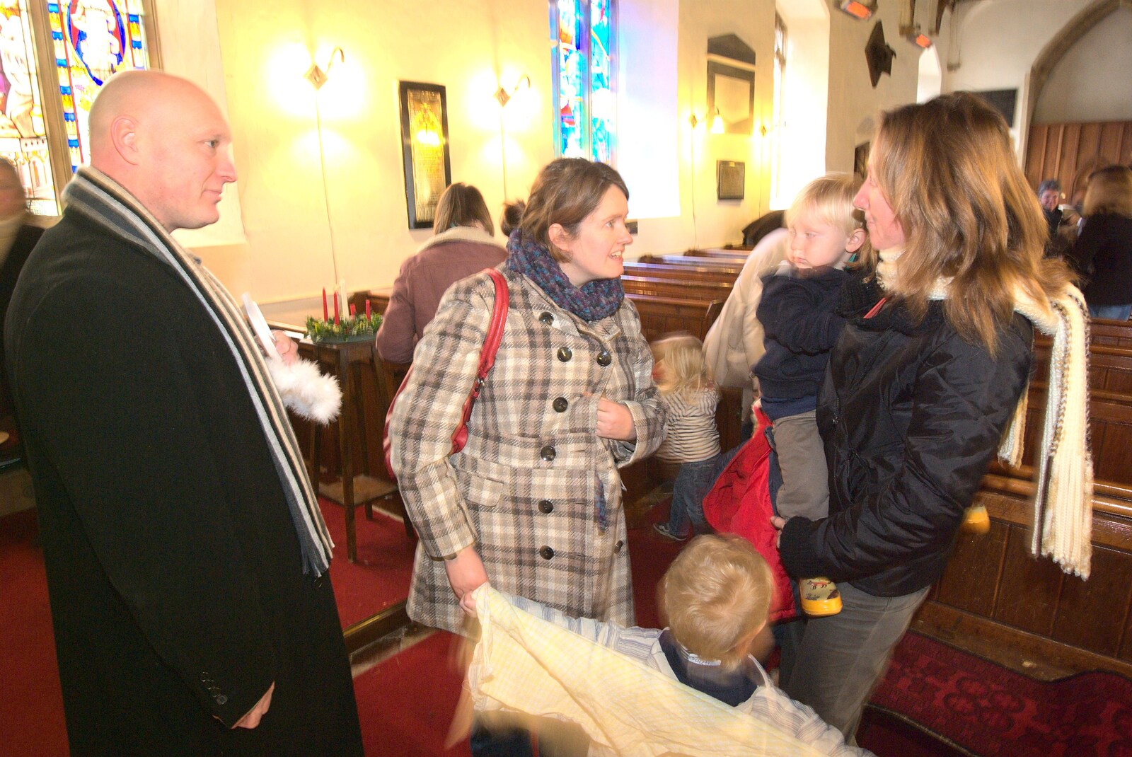 Gov, Isobel, Oak and Martina from Fred's First Nativity, St. Peter's Church, Palgrave, Suffolk - 8th December 2011