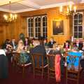 The magician visits the executive table, A Qualcomm Christmas, Christ's College, Cambridge - 8th December 2011