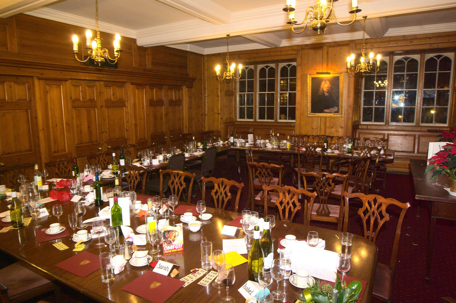 The empty, partly devastated, room from A Qualcomm Christmas, Christ's College, Cambridge - 8th December 2011
