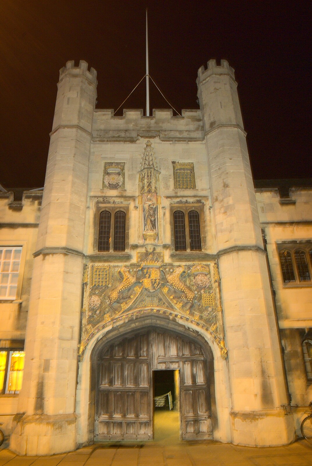 Christ's entrance on the end of Sydney Street from A Qualcomm Christmas, Christ's College, Cambridge - 8th December 2011