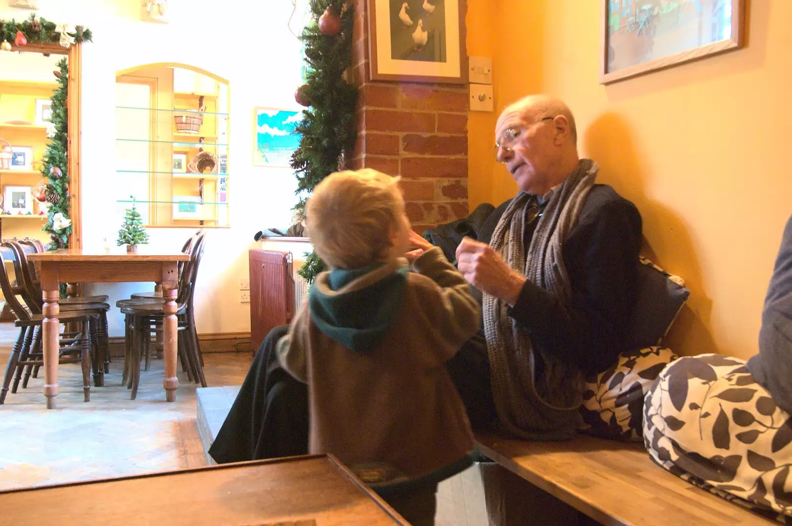 Fred speaks to Grandad, from Amandines, The BBs at the Park Hotel, and Norwich, Norfolk - 10th December 2011